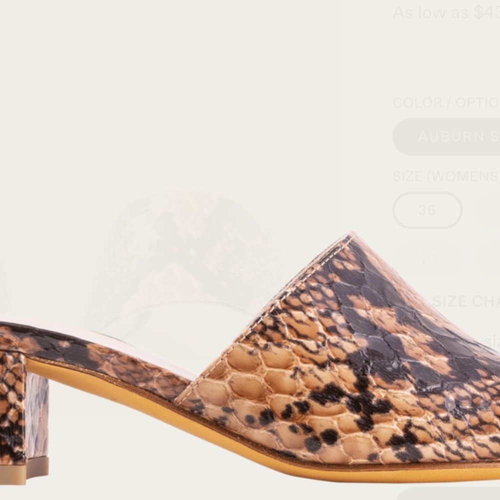 MARYAM NASSIR ZADEH Agatha slide in auburn snake. NEW IN BOX - Picture 6 of 6